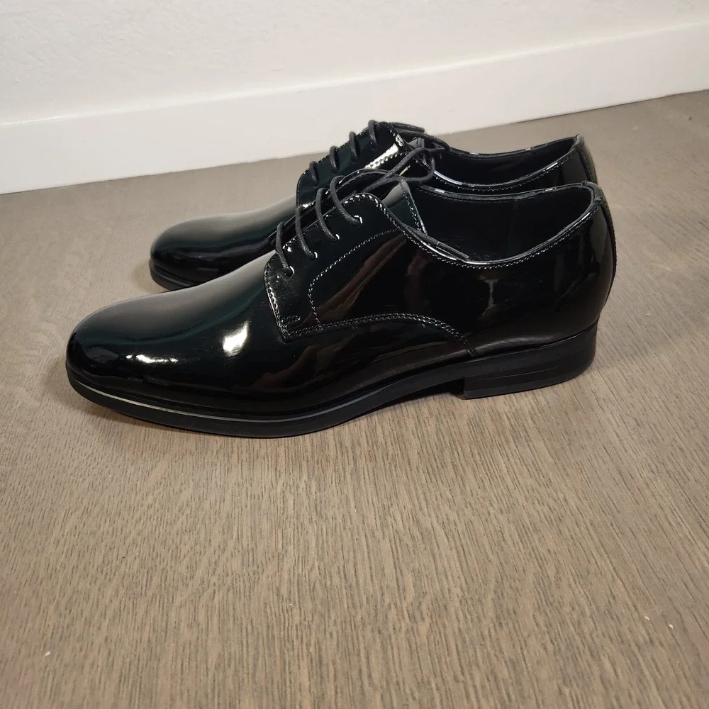 Nordstrom Men's Black Patent Leather Oxford Dress Shoes Size 9 Worn Once